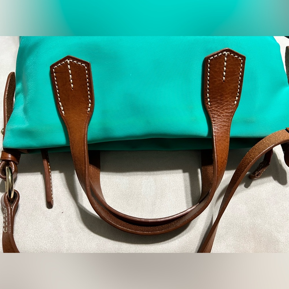 Dooney & Bourke Teal Nylon Windham Cleo Letter Carrier crossbody - Picture 14 of 16